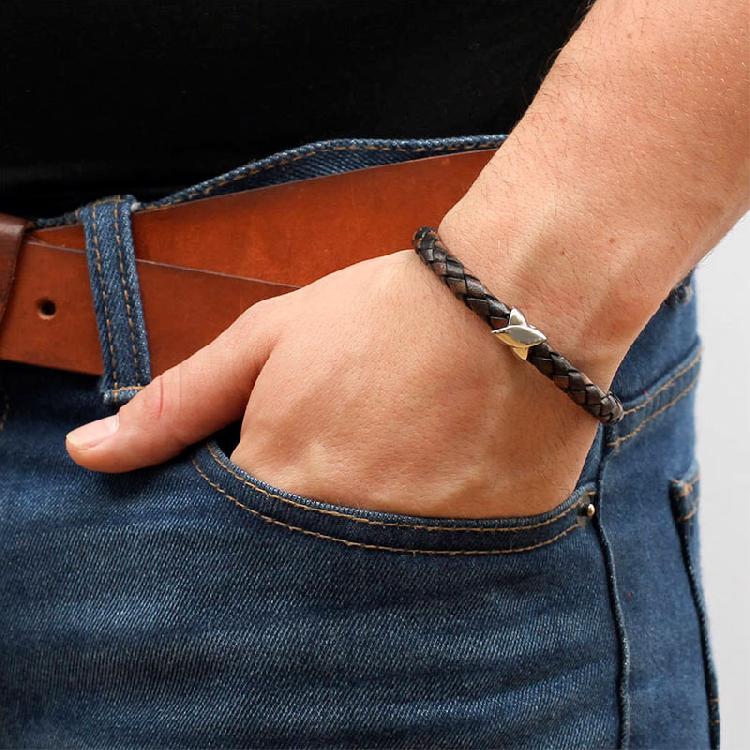 Men's Clasp Infinity Bead Bracelet
